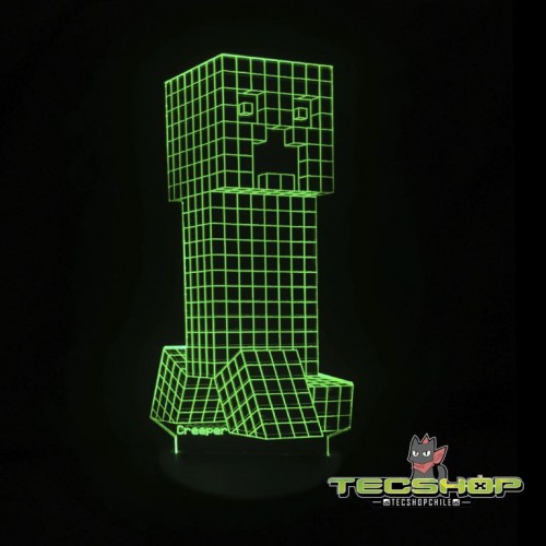 Lámpara Led 3d Creeper Minecraft+control Remoto