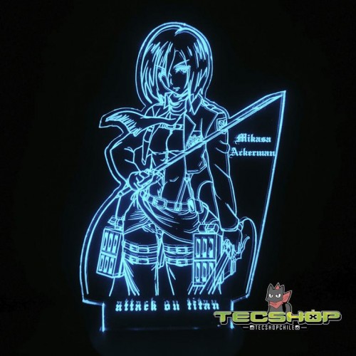 Lámpara Led 3d Mikasa Ackerman (attack On Titan)+control Re