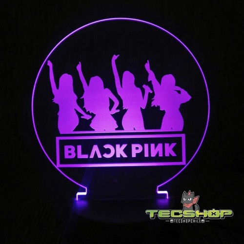 Lámpara Ilusión 3d Black Pink Kpop + Control Remoto