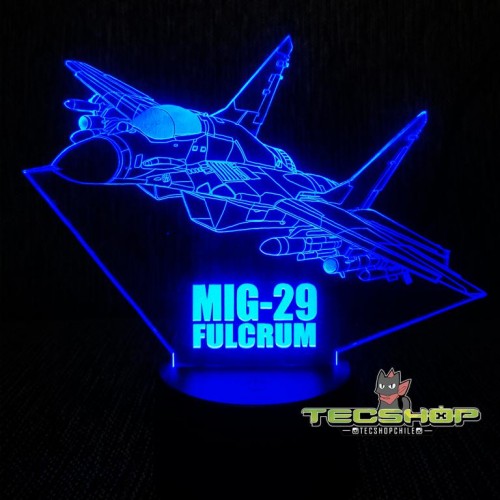 Lámpara Led Ilusión 3d Mig-29 + Control Remoto