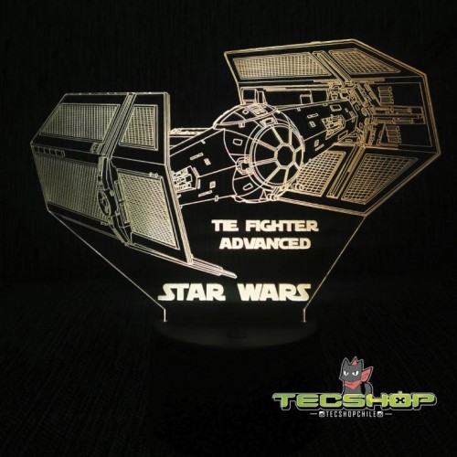 Lámpara Led Ilusión 3d Tie Fighter Advanced + Control Remoto