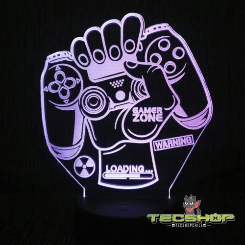 Lámpara Led Ilusión 3d Joystick Gamer + Control Remoto