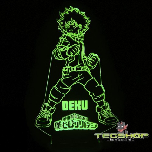 Lámpara Led Ilusión 3d Izuku Midoriya ( Deku ) + Control Remoto